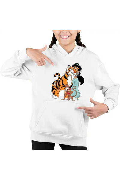 OEM Kids Girls Aladdin Jasmine Abu Rajah Imperial Tiger Sweatshirt