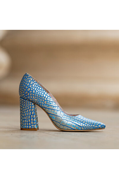 CONDUR by alexandru Women's Shoes with Thick Heels Victoria Blue Pearl