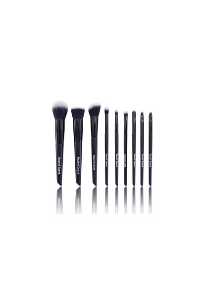Daniel Laura Makeup Brush Set, 9 Pieces, Synthetic Hair, Black