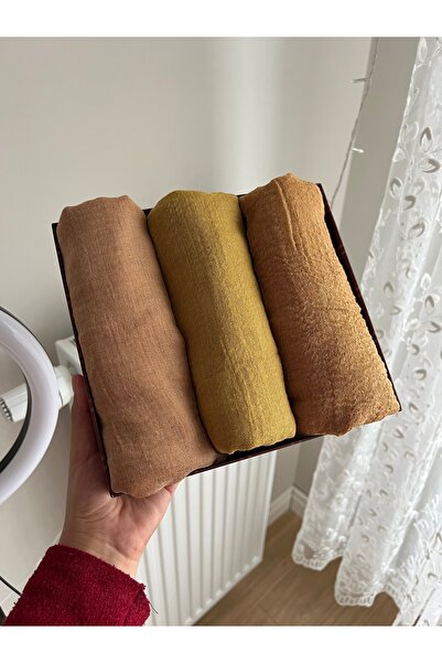 shop İREMSSCARF BÜRÜMCÜK ŞAL SETİ (toprak ,hardal , koyu hardal )