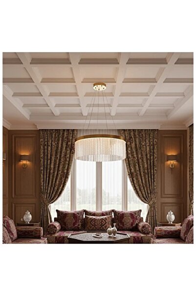 Hummer Modern LED pendant chandelier, 60 cm, gold color, three lights: yellow...