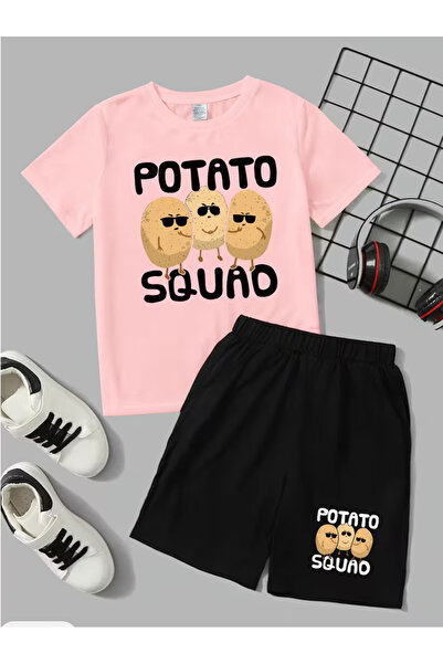 Cevval Set tricou și pantaloni scurți pentru copii (2 piese)