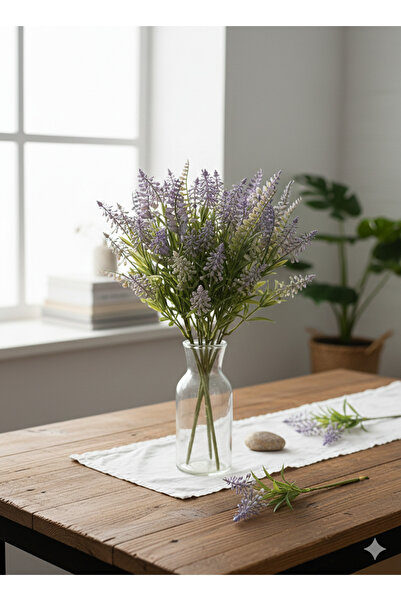 BUKET X Aranjmanlı Mor Dekoratif Eğrelti Otu Yapay Bitkisi