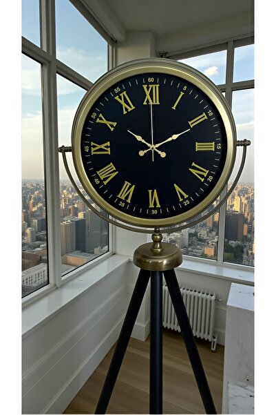 TakÇalıştır ساعة حائط حديثة بأرقام رومانية كلاسيكية مع حامل ثلاثي القوائم