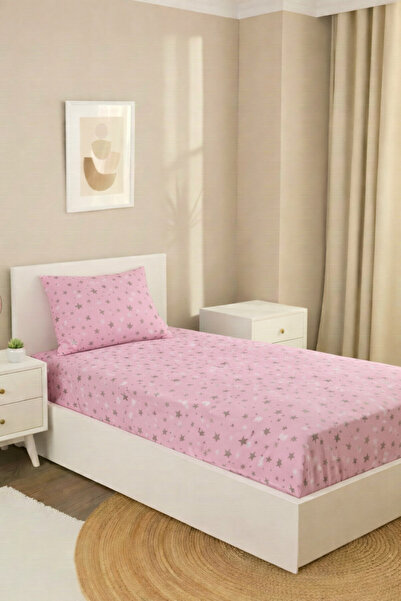 Shopyteks Single Elastic Sheet Set 100X200 Star Patterned 70% Cotton 57 Wire ...