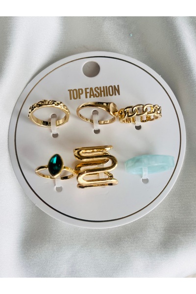 COCOSH TAKI Gold Color Multi-Joint Ring Set