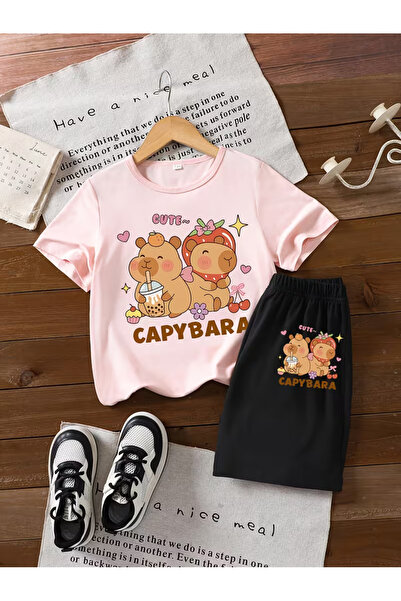 Cevval Set tricou și pantaloni scurți pentru copii (2 piese)