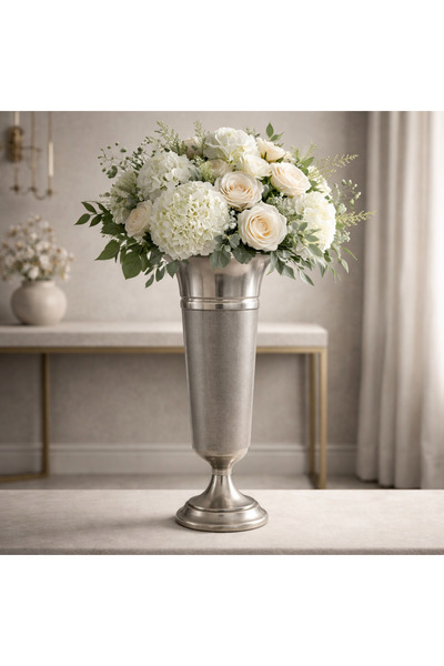 esdekor Vintage Etan Anti-Tarnish Metal Conical Vase 50X20 cm 1 Piece for Lar...