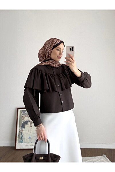 NovaCase Women's Skirt Top with Cape Detail, Hijab Short Shirt