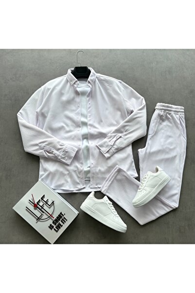 tetramoda Мъжки комплект от риза и панталони от тъкан от османски произход, 2...