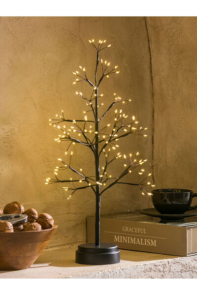 BENİMOLMALI Prenses Ağaç, Karışık Dekoratif Ağaç Işık 44 Cm, Siyah masaüstü g...