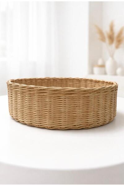 Handmade dekoratif organizer bambu hasır sepet ekmek sepeti