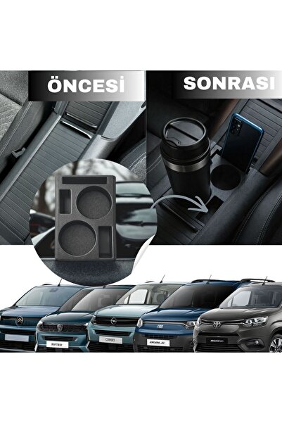 ZETOTO حامل أكواب منظم للكونسول من نوع Rifter Proace City Combo Doblo 5 Berlingo