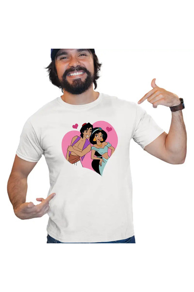 OEM Men's T-Shirt Aladdin Jasmine Valentines Day Love Couple Love