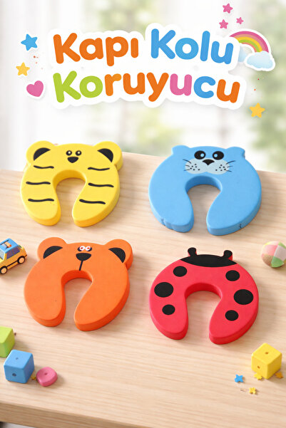 BEYZANA 4'lü Figürlü Kapı Stoperi Çocuk Parmak Sıkışma Önleyici Kapı Durduruc...