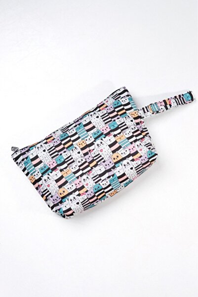 Generic Brand Makeup Bag and Multi-Purpose Handbag Cat Patterned