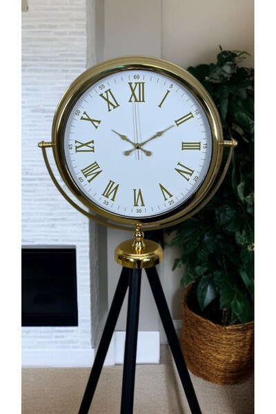 Nemere Gold Eye-Catching Tripod Stand Wall Clock Nemerehome