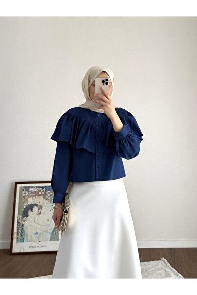 NovaCase Women's Skirt Top with Cape Detail, Hijab Short Shirt