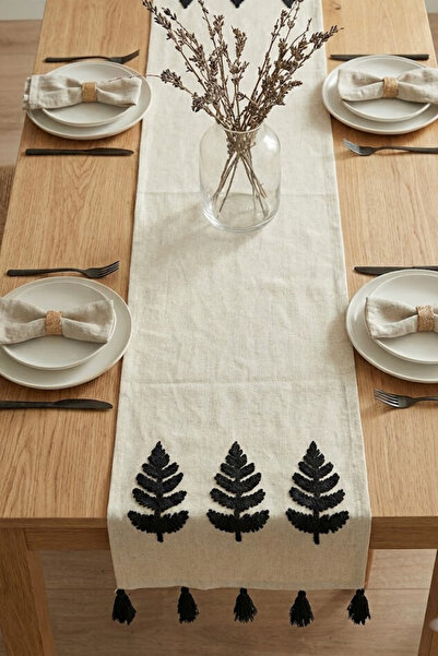 Valmia Home 100% Cotton Buldan Handwoven Tassel Runner - Decorative Tableclot...