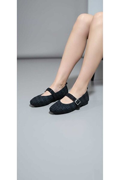 SH SİLVER MODA Women's Ballet Flats with Stones, Lightweight, Stylish and Com...