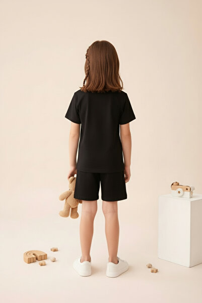 SPORTİVEA 100% Cotton Girl's T-Shirt\T-Shirt 100% Cotton Shorts in One Set