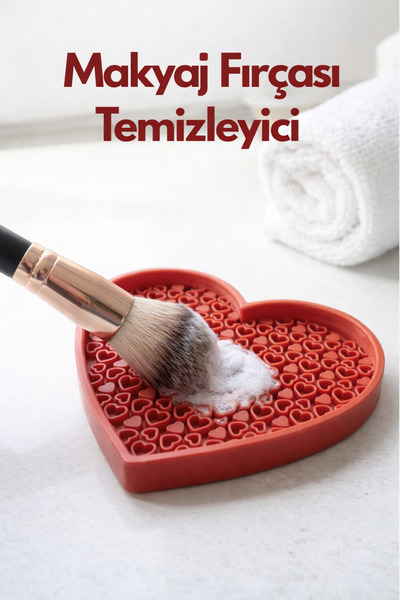 Deep Sweet Kalp Tasarımlı Premium Fırça Yıkama ve Temizleme Plakası - Sert Pl...