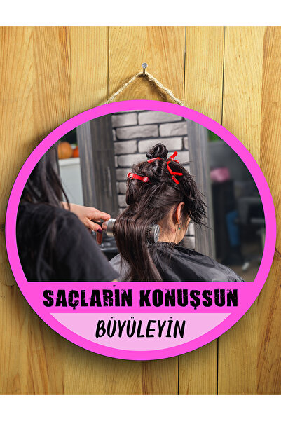 Mayeka Kadın Kuaförleri İçin Kadın Kuaförü Duvar Kapı Tablo Ahşap Askılı Pano...