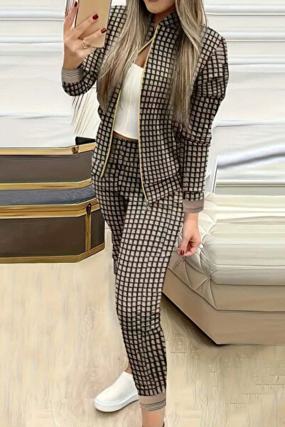 Sevrose Desenli Ceket Pantolon Takım