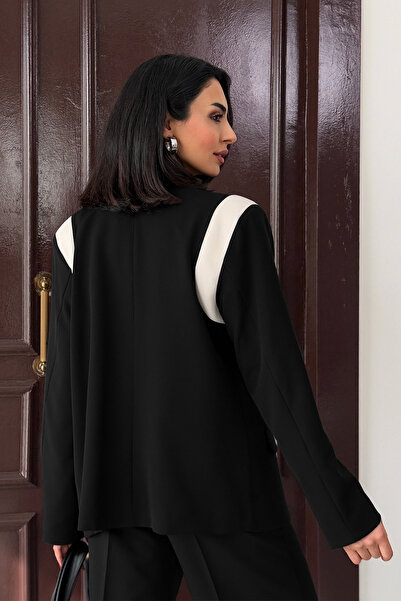 Ortaya Çık Iconic Siyah Beyaz Blazer Ceket