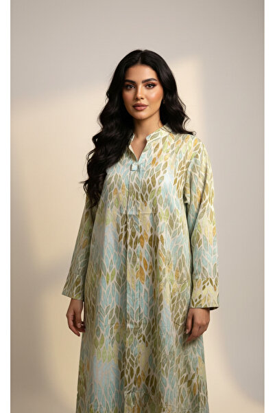 Moda Line Women's everyday jalabiya with colorful leaves