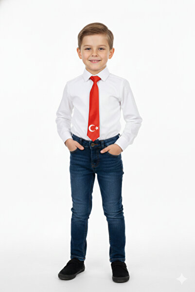 Masal Dünyası Bursa ربطة عنق للأطفال مطرزة بعلم تركيا لعيد 23 أبريل والأعياد ...