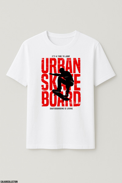 CALKARCOLLECTION Unisex Oversize Urban Skate Board Tshirt