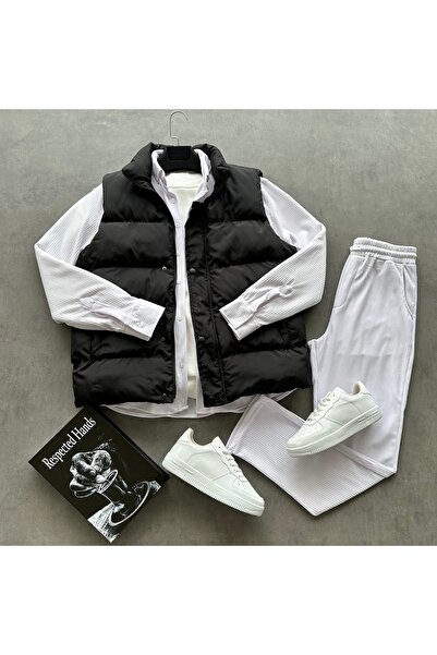 tetramoda Men's Ottoman Twill Fabric Regular Fit Shirt, Pants and Vest Set 3-...