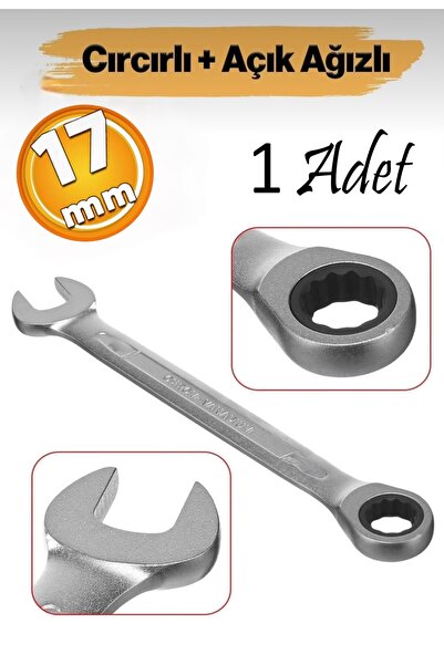 HASTEX Hastec HS017 Cırcırlı Anahtar 17 mm Açık Ağızlı Düz Ve Cırcır Kombine ...