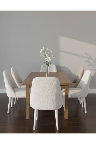 BASHTUGH TİCARET Kitchen Chair Cover - Single Piece Quality Full Wrap Washable Oval Chair Cover