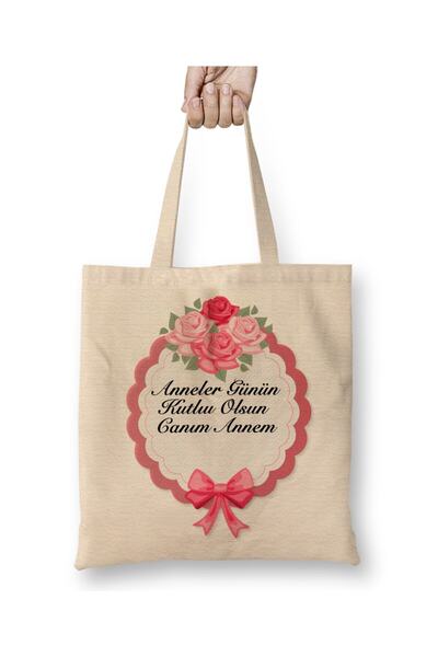 Toyaso Mother's Day Gift for Mothers 02 White Cloth Bag Long Handle Shopping ...