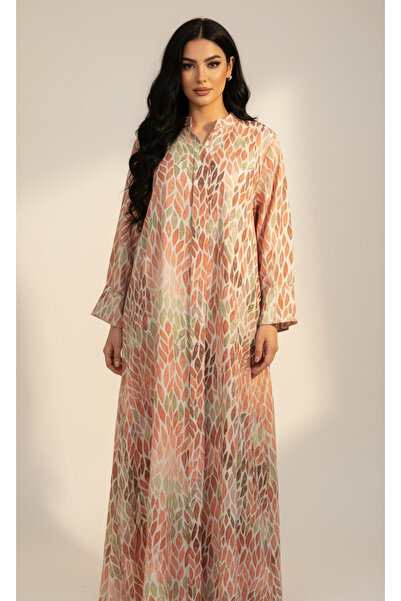 Moda Line Women's everyday jalabiya with colorful leaves