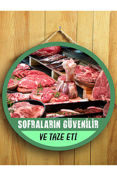 Mayeka Kasaplar Şarküteriler İçin Kasap Duvar Kapı Tablo Ahşap Askılı Pano Ta...