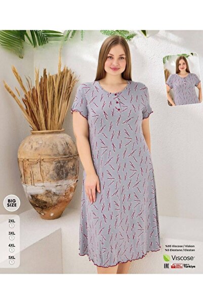 İpek Cămașă de noapte pentru femei, cu mânecă scurtă, mărime mare, cu nasturi...