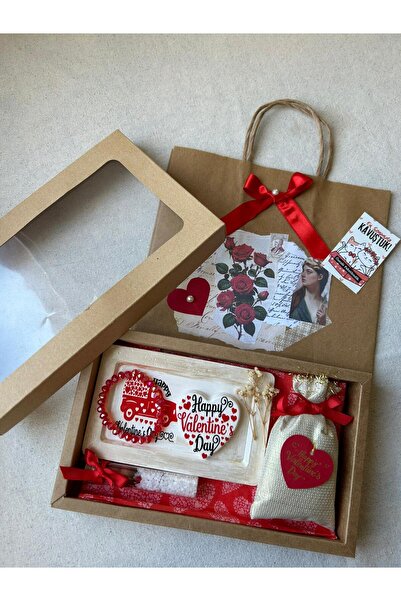 NazDeniz SEVGİLER GÜNÜNE TAKI Tabak LAVANTA Kese GÜLLER BANYO TUZU Kristal Bi...