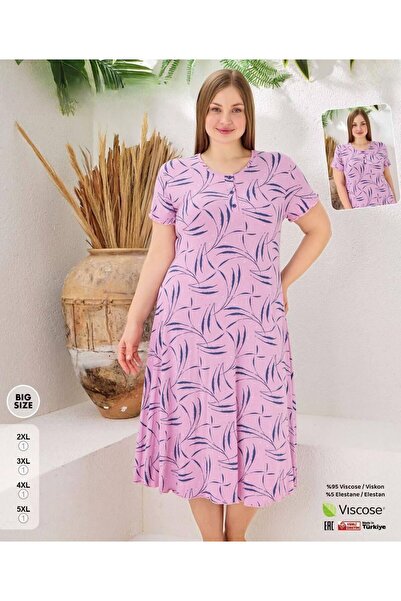 İpek Cămașă de noapte pentru femei, cu mânecă scurtă, mărime mare, cu nasturi...