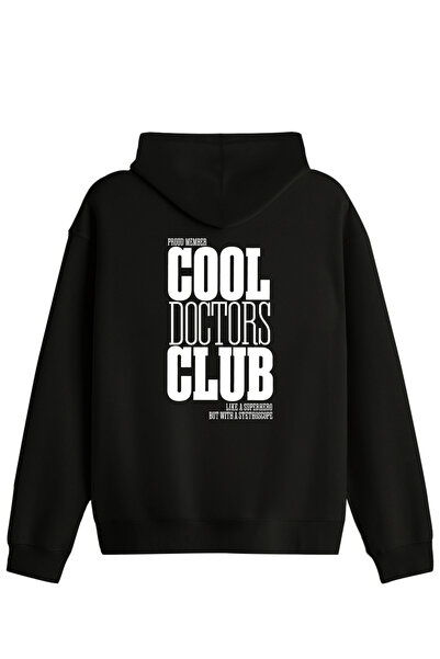 BetterThanCo Cool Doctors Club Принтирана унисекс суитшърт с качулка