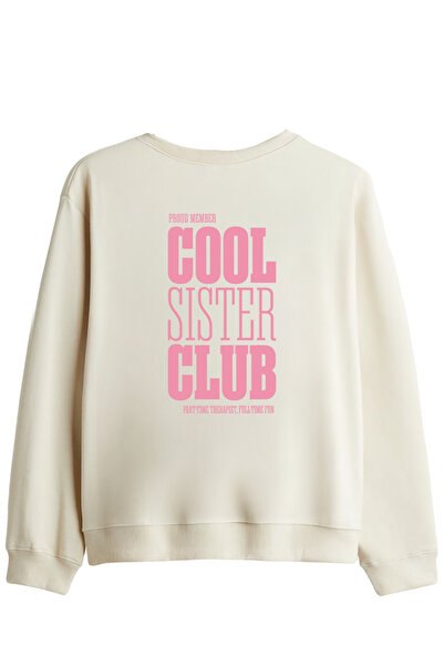 BetterThanCo Hanorac cu imprimeu Cool Sister Club, cu guler tip bicicletă