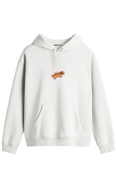 BetterThanCo هودي بطبعة هوت دوج للجنسين مع ياقة مزودة بغطاء للرأس