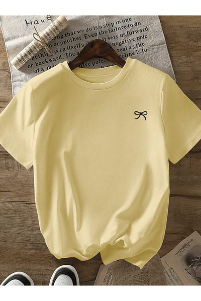 COHERENT Unisex Men'S/Women's Bow Custom Printed Oversize Cotton T-Shirt