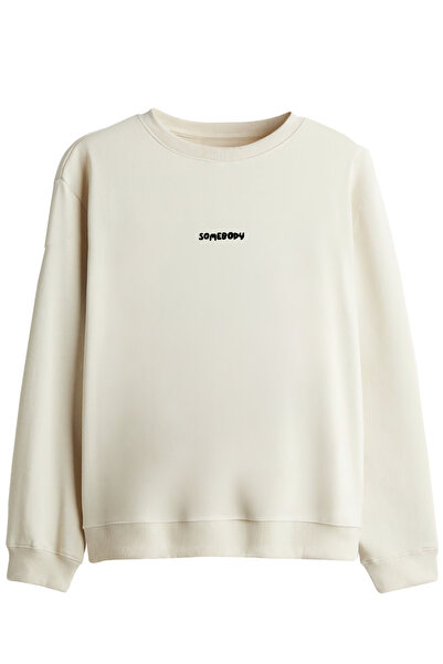 BetterThanCo Hanorac cu imprimeu Somebody, cu guler tip crewneck