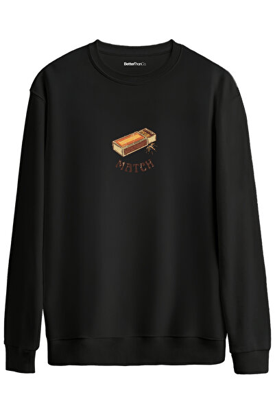 BetterThanCo Meci! Hanorac oversize cu imprimeu și guler tip crewneck