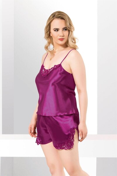 Slendos Women'S, Plus Size, Babydoll, Satin Shorts Set