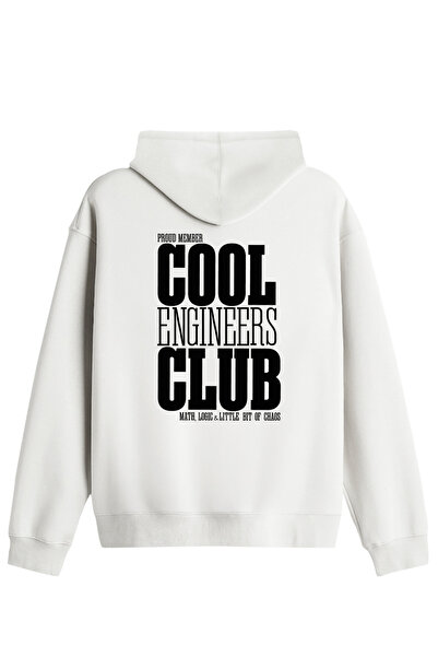 BetterThanCo Cool Engineers Club Τυπωμένο Unisex Hoodie με κουκούλα και γιακά