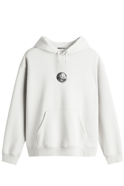 BetterThanCo هودي بطبعة ديسكو للجنسين مع ياقة مزودة بغطاء للرأس